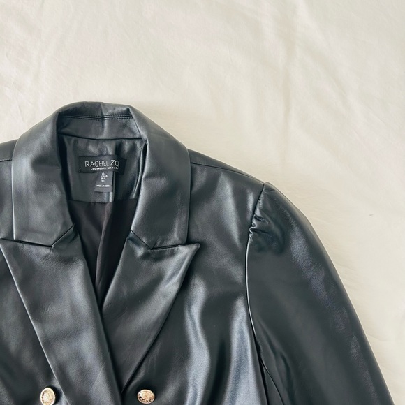 Rachel Zoe Black Leather Blazer - Picture 2 of 4